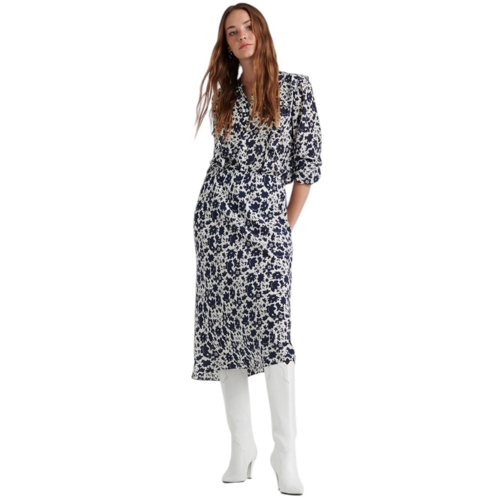 Lucky Brand Blue and White Maxi Skirt